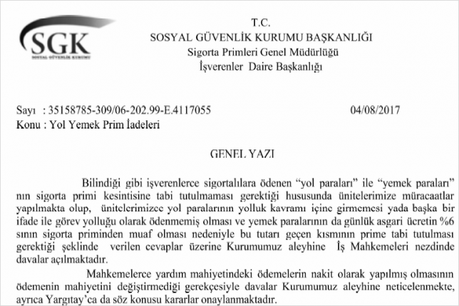 SGK Primlerinin Yüklenicilere Geri Ödenmesi