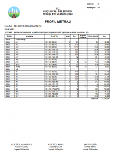 hakedis-profil-metraj-cetveli